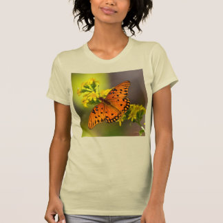 Gulf Fritillary aka Passion Butterfly on Goldenrod Tシャツ