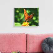 Gulf fritillary Butterfly Stretched Canvas Print キャンバスプリント (インサイチュ (リビング))