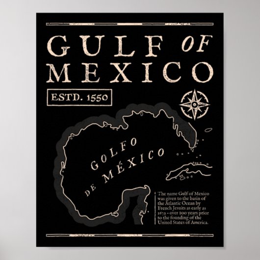 Gulf Of Mexico 1672 Historic Map ポスター (正面)