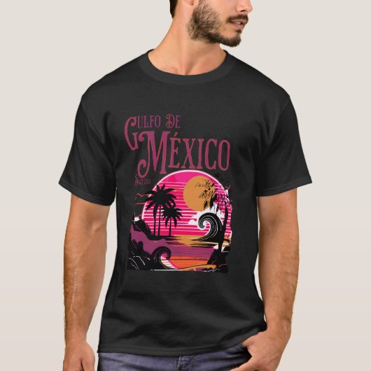 Gulf Of Mexico Retro sunset Beach Vacation Tシャツ (正面)