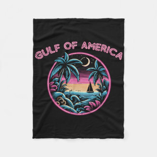 Gulf Of Usaアメリカサンセットピンクレトロメンズウィメンズキ フリースブランケット