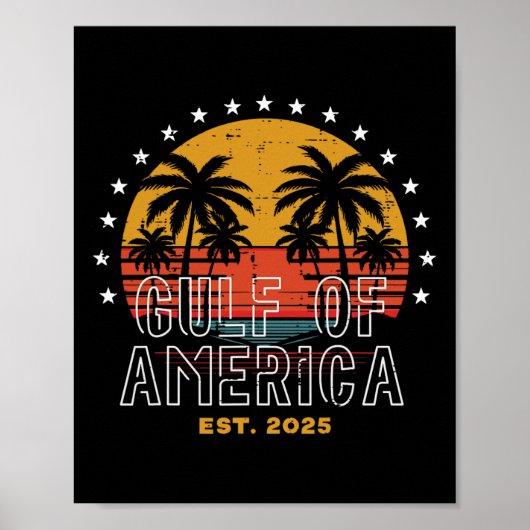 Gulf Of Usa America Palmtrees 2025メンズウィメンズキッズ ポスター (正面)