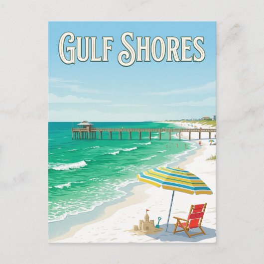 Gulf Shores Beach ポストカード (正面)