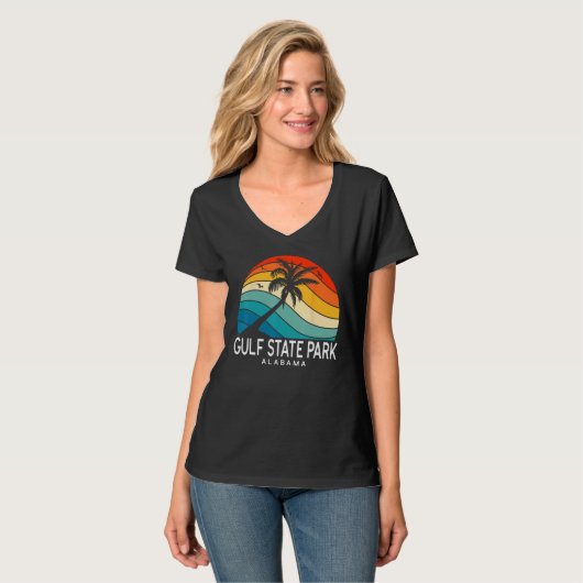 Gulf State Park Alabama Tropical Beach Palm Tree S Tシャツ (正面フル)