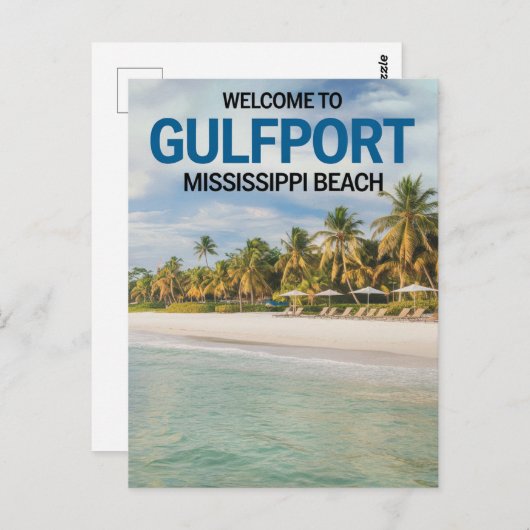 Gulfportミシシッピビーチへようこそ ポストカード (正面/裏面)