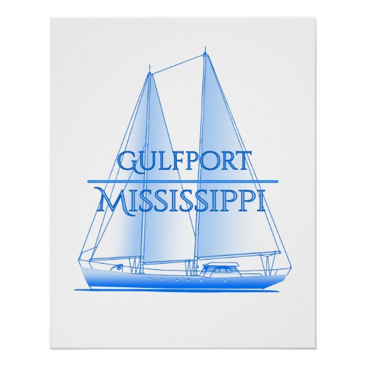 Gulfport Coastal Nautical Sailing ポスター (正面)