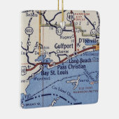 Gulfport MSヴィンテージマップ セラミックオーナメント (右)