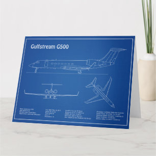 Gulfstream G500 – 飛行機の設計図の計画AD サンキューカード