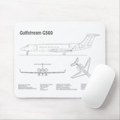 Gulfstream G500 – 飛行機の設計図プランBD マウスパッド (マウス)