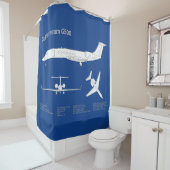 Gulfstream G500 – 飛行機設計図プランABD シャワーカーテン (インサイチュ)