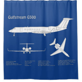 Gulfstream G500 – 飛行機設計図プランABD シャワーカーテン
