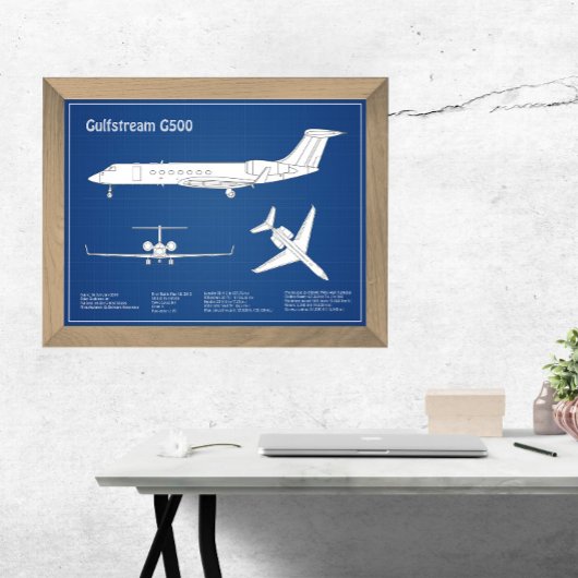 Gulfstream G500 – 飛行機設計図プランABD フォトプリント