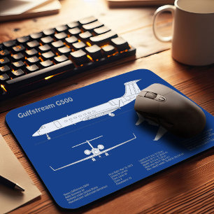 Gulfstream G500 – 飛行機設計図プランABD マウスパッド