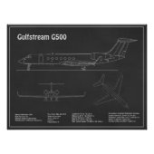 Gulfstream G500 – 飛行機設計図PD フォトプリント (正面)