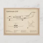 Gulfstream G-IV – 飛行機の設計図プランSD ポストカード (正面)