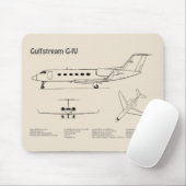 Gulfstream G-IV – 飛行機の設計図プランSD マウスパッド (マウス)