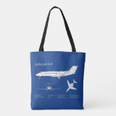 Gulfstream G-IV – 飛行機設計図プランABD トートバッグ (裏面)