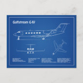 Gulfstream G-IV – 飛行機設計図プランAD ポストカード (正面)