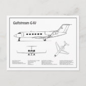 Gulfstream G-IV – 飛行機設計図プランBD ポストカード (正面)
