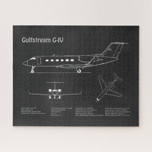 Gulfstream G-IV – 飛行機設計図PD ジグソーパズル (横)