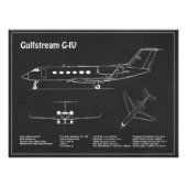 Gulfstream G-IV – 飛行機設計図PD フォトプリント (正面)