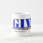 Gulfstream GIV Private Jetとタイポグラフィ コーヒーマグカップ (中央)