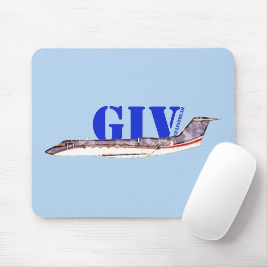 Gulfstream GIV Private Jetとタイポグラフィ マウスパッド (マウス)