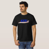 Gulfstream GIV Private Jetとタイポグラフィ Tシャツ (正面フル)