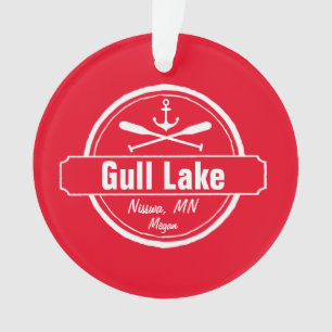 gull湖のミネソタのいかり、かい町および名前 オーナメント
