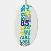 gull湖、MIの座標-水 セラミックオーナメント (右)