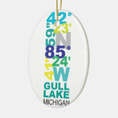 gull湖、MIの座標-水 セラミックオーナメント (左)