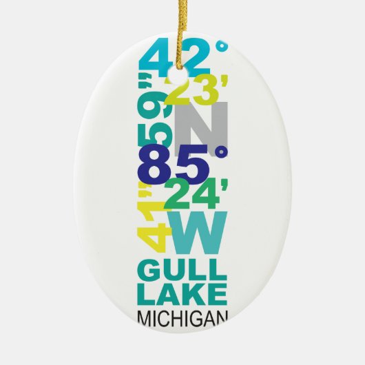 gull湖、MIの座標-水 セラミックオーナメント (正面)