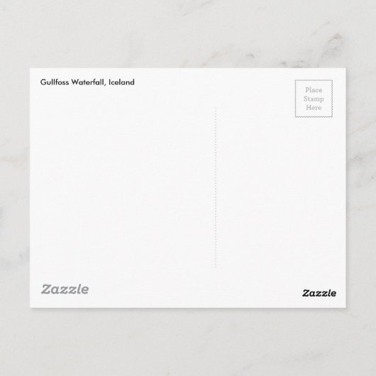 Gullfossの滝、アイスランド ポストカード (裏面)
