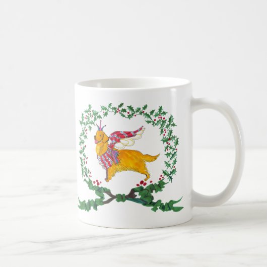 Gulliverの天使のゴールデン・リトリーバーの休日のマグ コーヒーマグカップ (右)