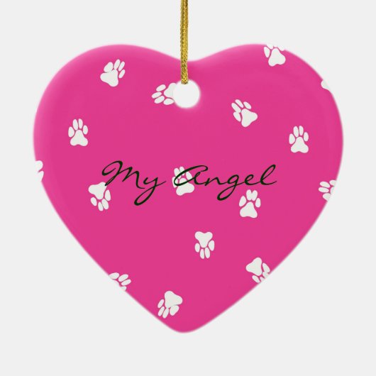 Gulliverの天使のチワワの陶磁器のハートのオーナメント セラミックオーナメント (裏面)