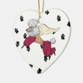 Gulliverの天使のプードルの陶磁器のハートのオーナメント セラミックオーナメント (左)