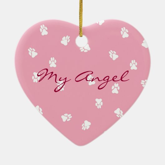 Gulliverの天使の杏子のプードルの陶磁器のハート セラミックオーナメント (裏面)