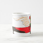 Gulliverの天使の黒いダックスフントのマグ マグカップ (中央)