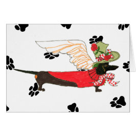 Gulliverの天使の黒いダックスフント"骨Mot "