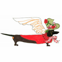 Gulliverの天使の黒のダックスフントChristmasOrnament