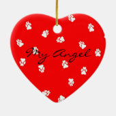 Gulliverの天使はダックスフントの陶磁器のハートをまだらにします セラミックオーナメント (裏面)