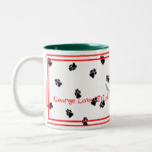 Gulliverの天使はダックスフントのPawprintのマグをまだらにします ツートーンマグカップ (左)