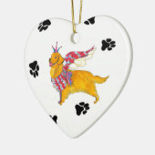 Gulliverの金天使の陶磁器のハートのオーナメント セラミックオーナメント (左)