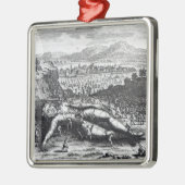 GulliverはLilliputiansによって捕獲しました メタルオーナメント (左)