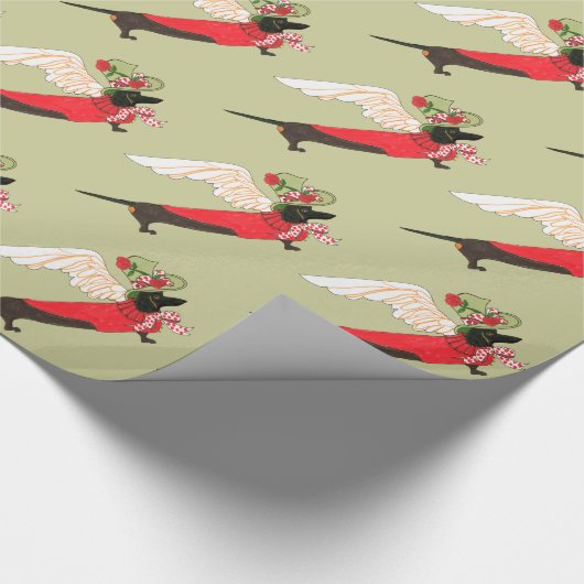 Gulliversの天使のダックスフントのギフト用包装紙 ラッピングペーパー (角)