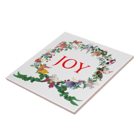 Gulliversの天使の陶磁器の休日のタイルTrivet v.2 タイル (側面)