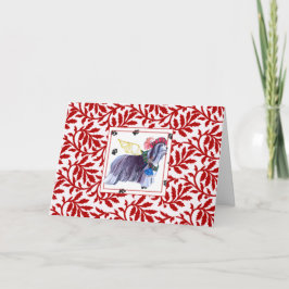 Gulliversの天使の髭があるコリーNOELの休日カード シーズンカード