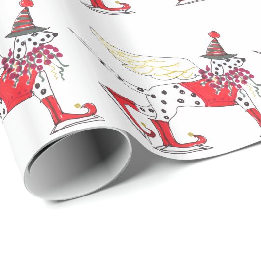 Gulliversの天使の"氷のダルマチア人"のGiftwrapの紙 ラッピングペーパー (ロールコーナー)