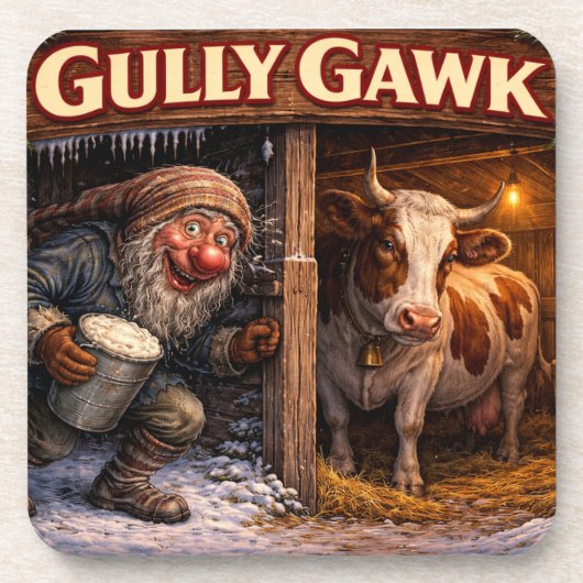 Gully Gawk Icelandic Yule Lad postcard コースター (正面)
