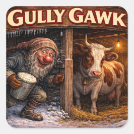 Gully Gawk Icelandic Yule Lad postcard スクエアシール